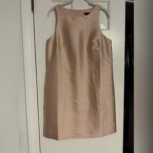 Ann Taylor Textured Sleeveless Tan Dress